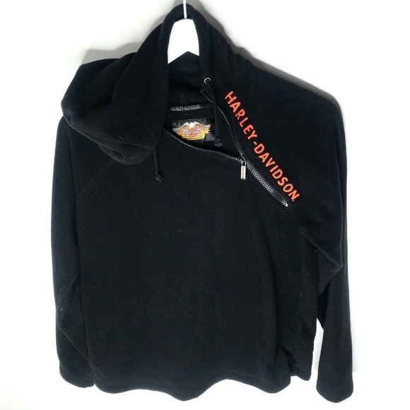 Harley-Davidson Jackets & Blazers - Harley Davidson Spell Out Zip Hooded Fleece Jacket